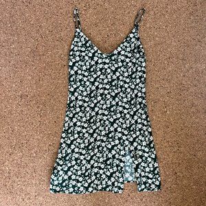 Reformation Marlowe Slip Mini Dress in Cilantro (Green Floral)